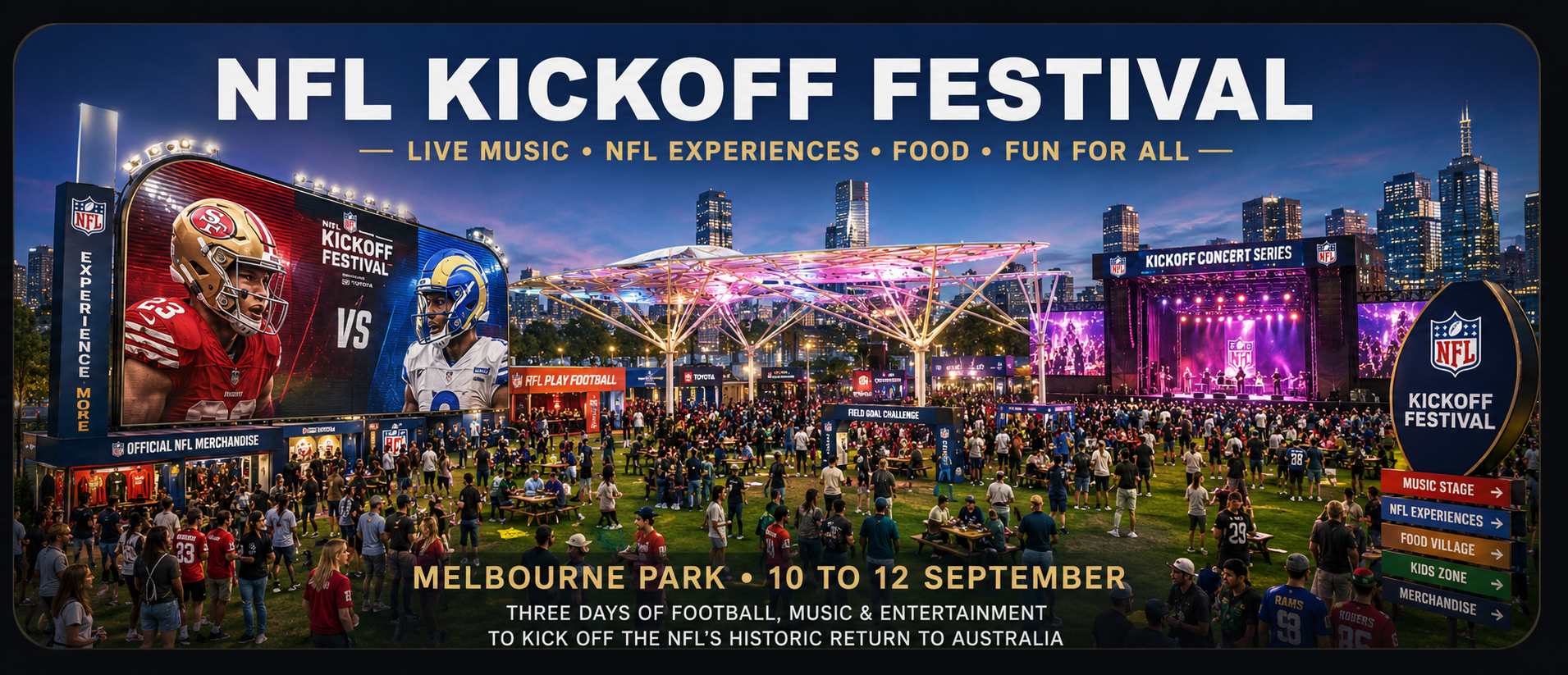Illustrative concept of NFL festival atmosphere